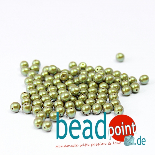 Pearl Shell 4 mm Moss  120 St