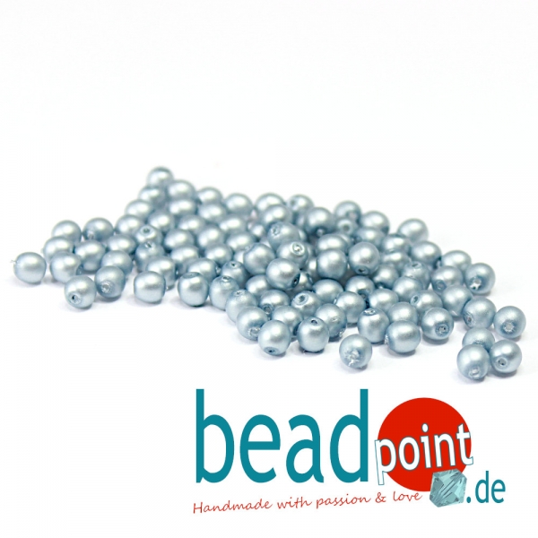 Matted 4 mm Cerulean Satin  120 St