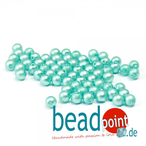 Matted 4 mm Turquoise Satin  120 St