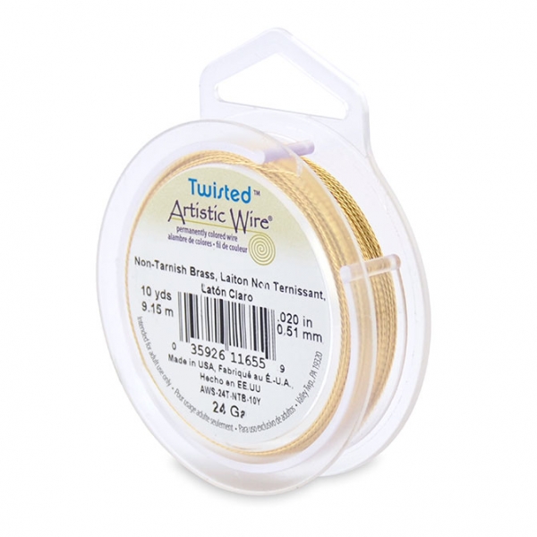 24GA TWIST RND TR BRASS 10YD 9,14m