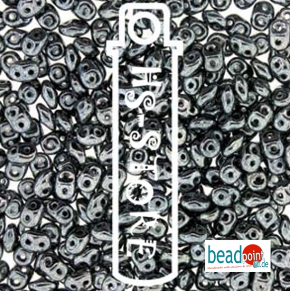 MINIDUO 2X4MM JET HEMATITE-APPX 8GM/TB