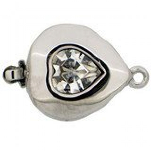 Schließe ca. 15 x 13mm echtes Rhodium