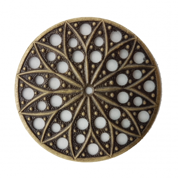 Filigree rund 30mm alt metallic messing