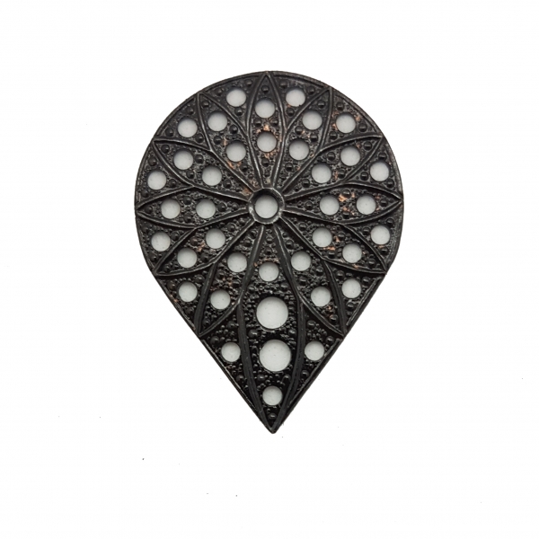 Filigree Tropfen  30x22mm antik kupfer schwarz