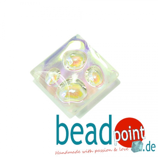 4eck Blasenmuggel 16x16mm kristall AB