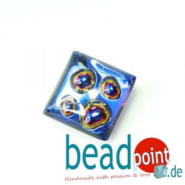 4eck Blasenmuggel 16x16mm kristall Bermuda Blue