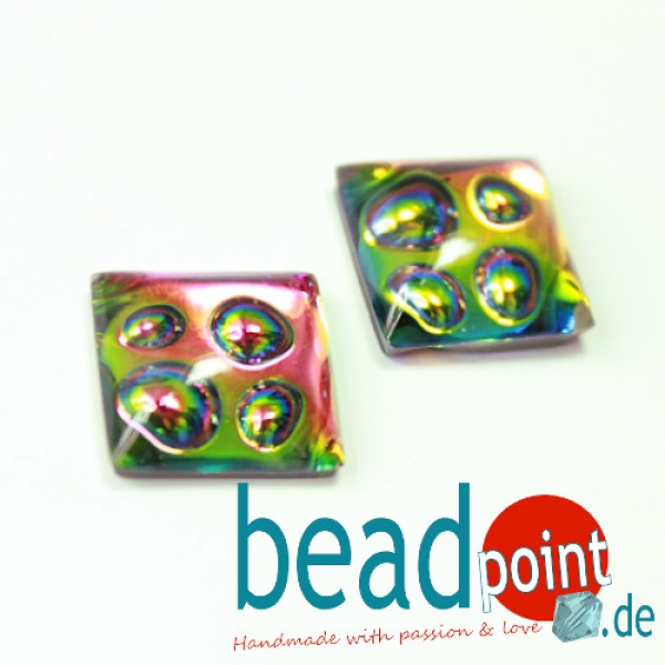 4eck Blasenmuggel 16x16mm kristall iridis