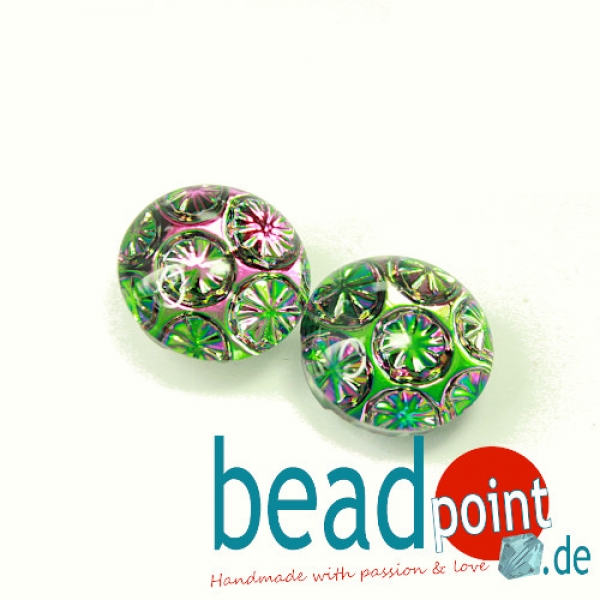 Sternmuggel 15mm kristall pink/green