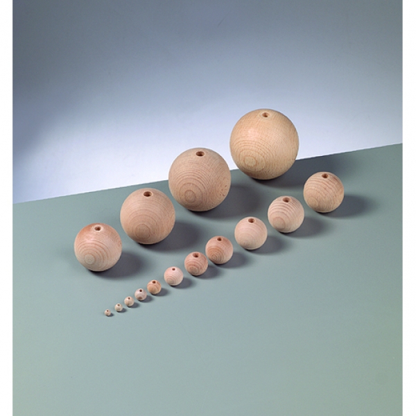 Rohholzkugeln gebohrt 15 mm