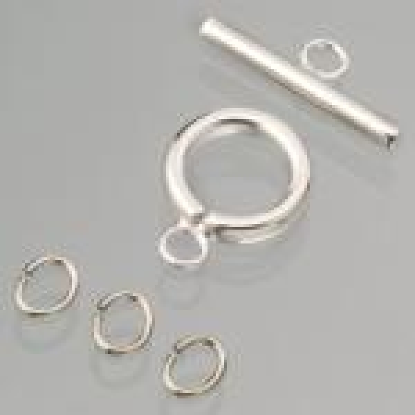 Knebelverschluß versilbert 15 mm 2 Stk