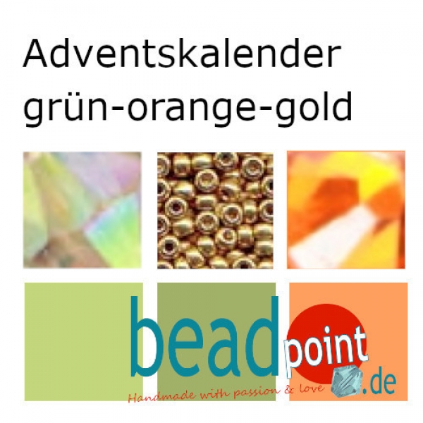 Adventsset 2022 grün-orange-gold pattern/Material english