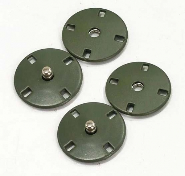 Druckknöpfe 15mm army green, 2 Paar