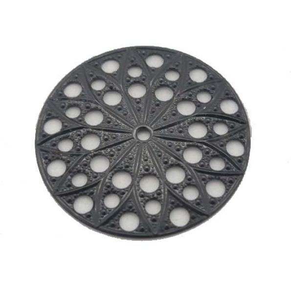 Filigree rund 22mm black plated "star"