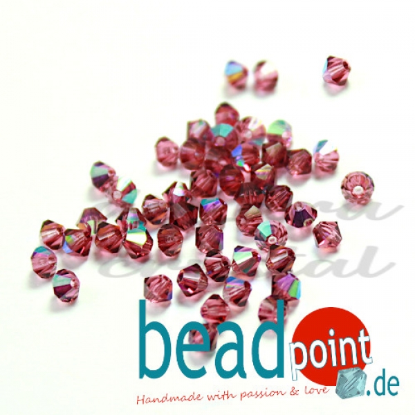 Delara MC Bead Bicone Fuchsia AB 3mm 50 Stück