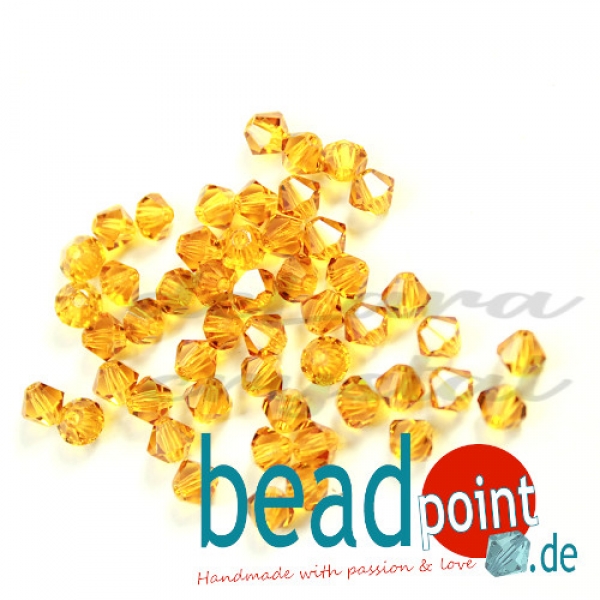 Delara MC Bead Bicone Topaz 4mm 50 Stück