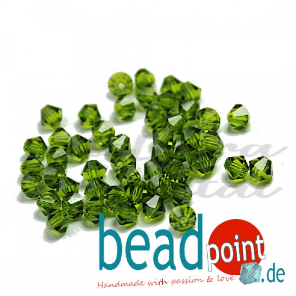 Delara MC Bead Bicone Olivine 4mm 50 Stück