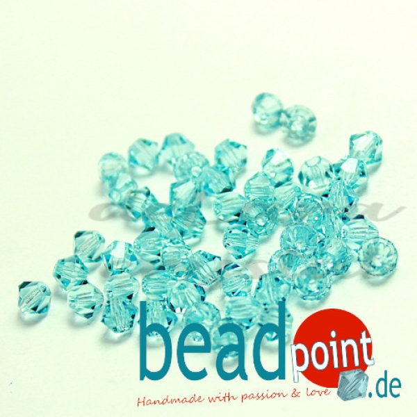 Delara MC Bead Bicone Aquamarine 4mm 50 Stück