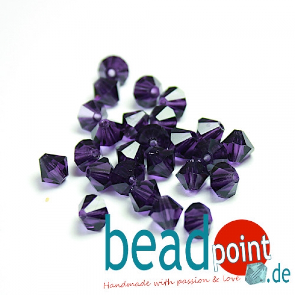 Delara MC Bead Bicone Tanzanite 6mm 25 Stück
