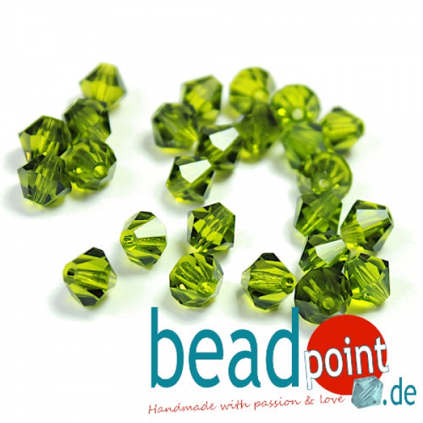Delara MC Bead Bicone Olivine 6mm 25 Stück