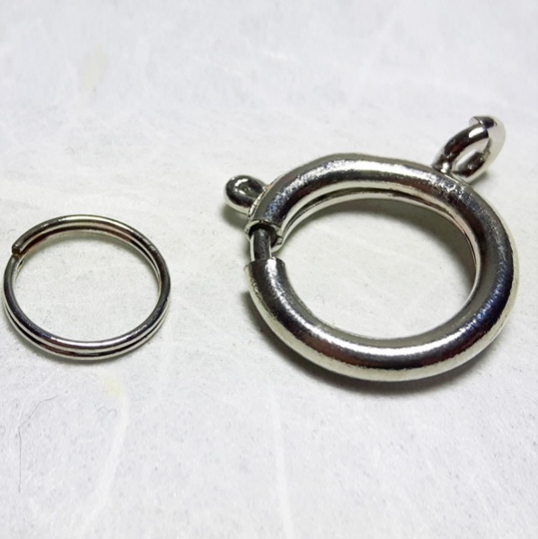 Federringe mit Spaltring nickelfrei platin 18 mm einzeln