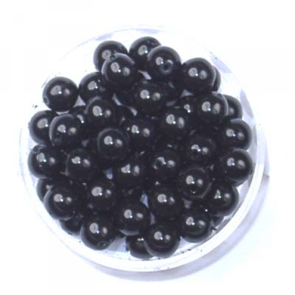 Wachs-Glasperle 6 mm schwarz 55 St.