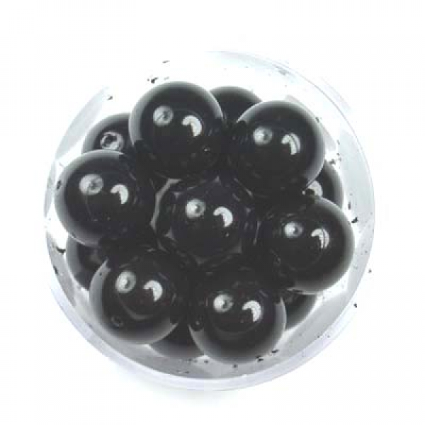 Wachs-Glasperle 12 mm schwarz 14 St.