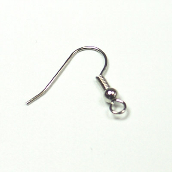 Ohrhaken mit Feder platin einzeln