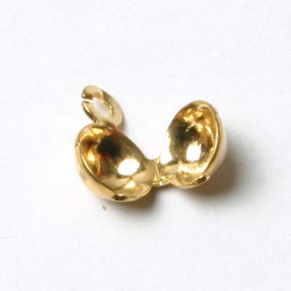 Quetschkalotte goldfarbig 5mm einzeln nickelfrei