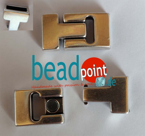 Metall Verschluss altplatin 33x17 mm 1 Stk.