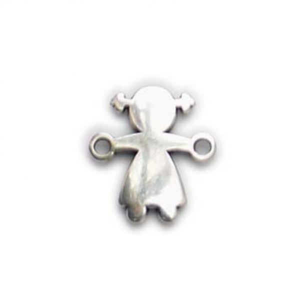 Metallzwischenteil Mädchen altplatin 14x9 mm, 1 Stk