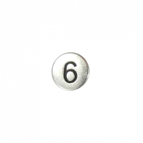Metallperle Zahl 6 altplatin 7 mm 1 St