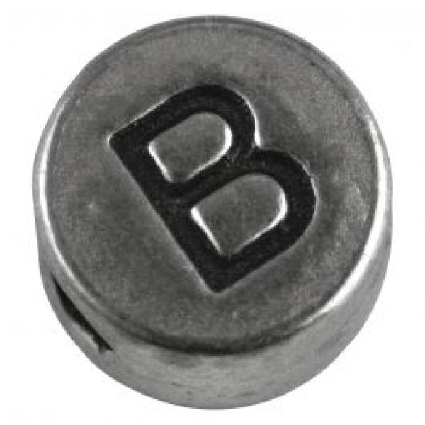 Metallperle Buchstabe B altplatin 7 mm 1 St