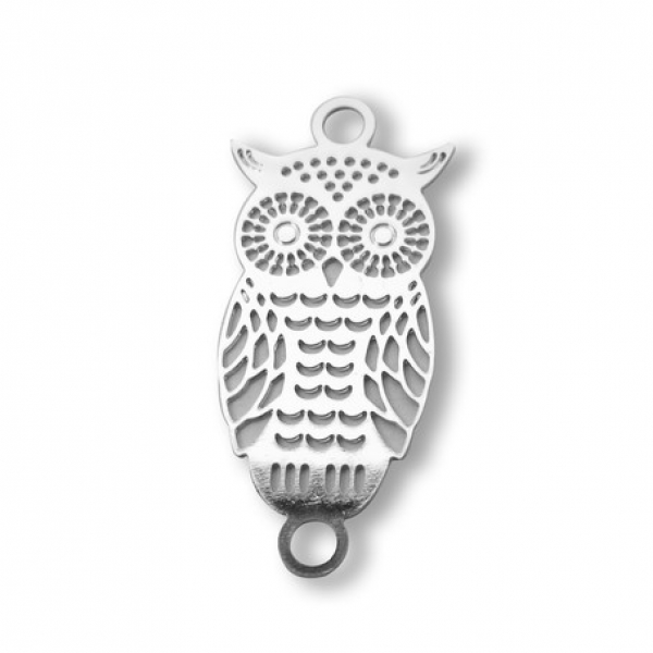 Metallteile Eule platinf. 18x10mm 1 Stück