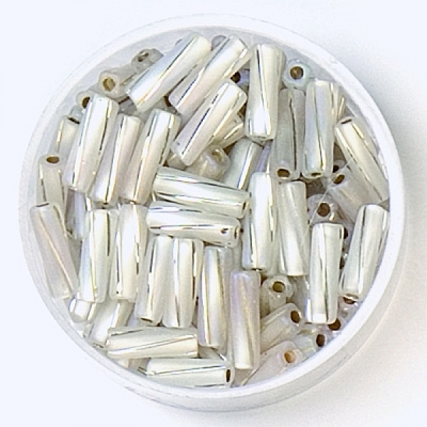 Glasstifte silbereinzug twisted matt crystal 10mm 15g