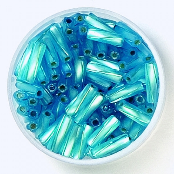 Glasstifte silbereinzug twisted matt türkis 10mm 15g