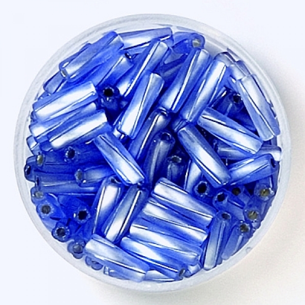 Glasstifte silbereinzug twisted matt hellsafir 10mm 15g