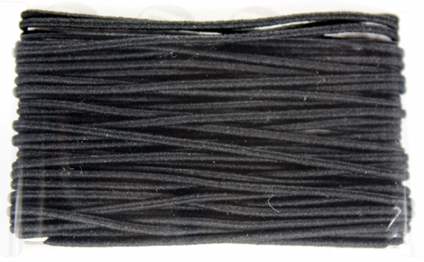 Gummifaden, 1 mm, schwarz, Karte 5 m