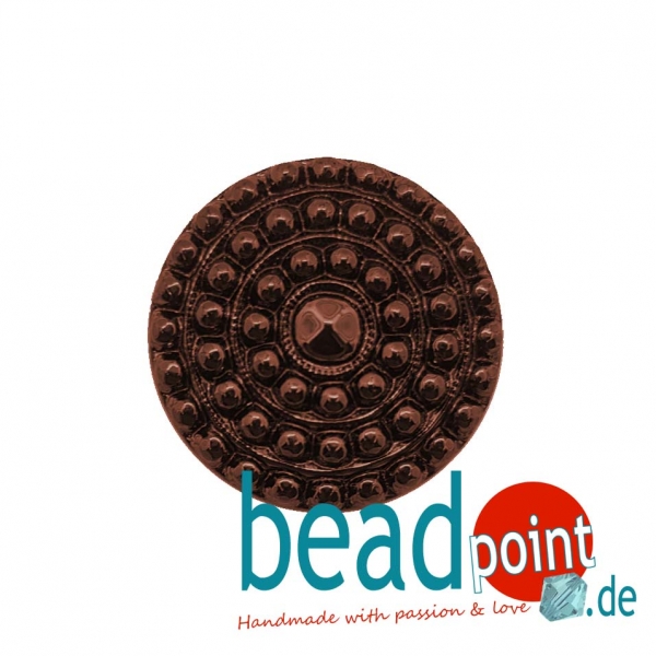 Mandala Schwarz kupfer 18mm Cabochon