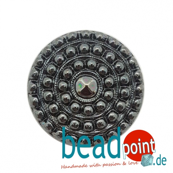 Mandala Cabochon Schwarz Lüster 22mm