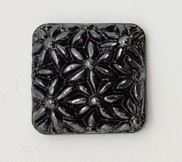 Blume 4eckig schwarz Lüster 14,5x14,5mm