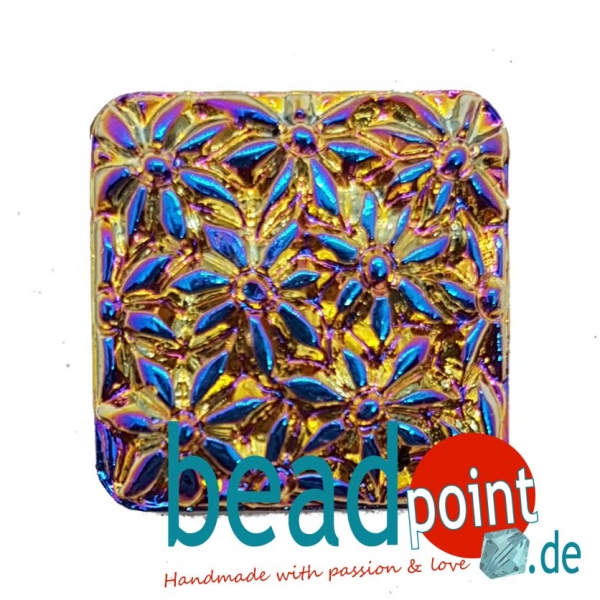 Blume 4eckig schwarz silber iris bermuda 18x18mm