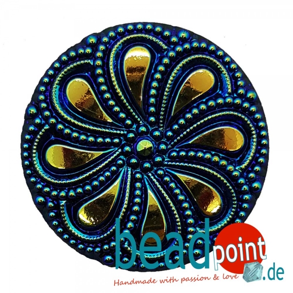 Windrad Cabochon Schwarz AB 36mm