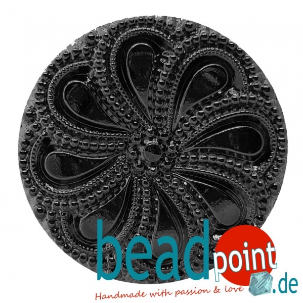 Windrad Cabochon Schwarz Lüster 36mm