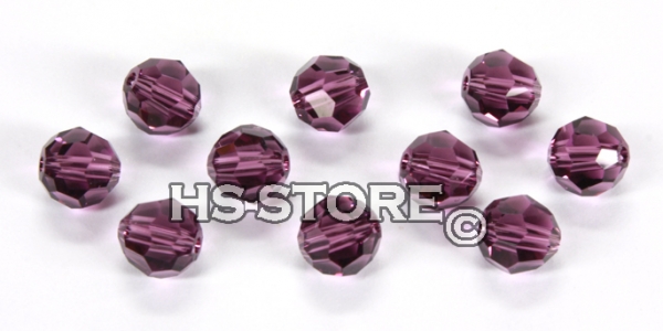 Swarovski Amethyst rund 6mm 10 Stück