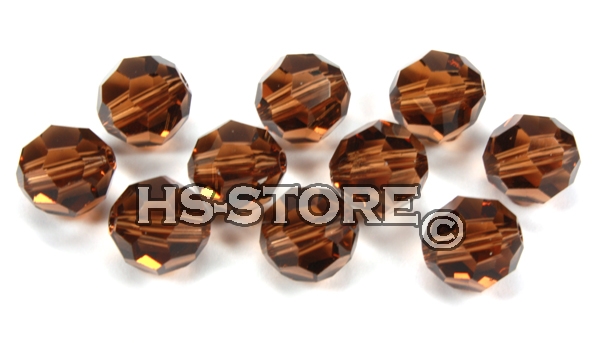 Swarovski Smoked Topaz 8mm rund 10 Stück