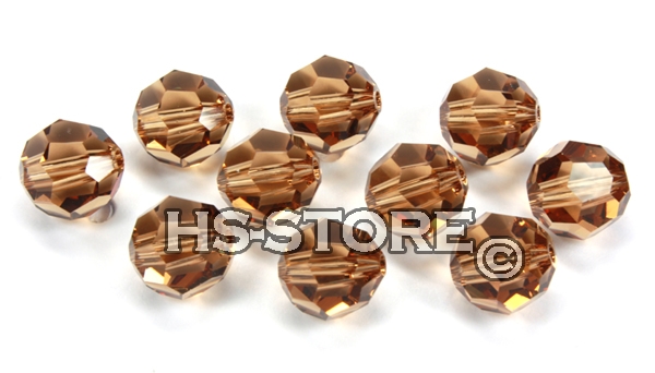 Swarovski Light Smoked Topaz 8mm rund 10 Stück