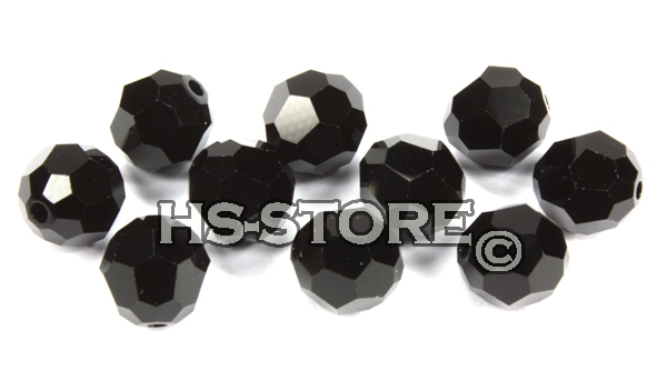 Swarovski Jet 8mm rund 10 Stück