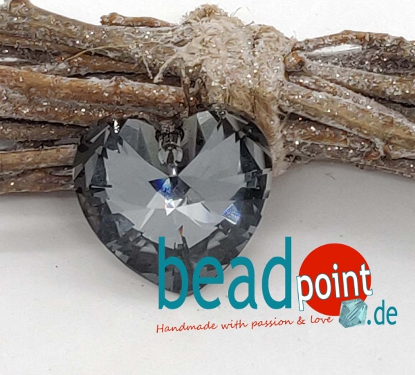 Swarovski Crystal Silver Night Herz 28mm 1 Stück