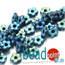 Forget Me Not Flower Beads 5mm Jet Full AB Matted 75 pcs